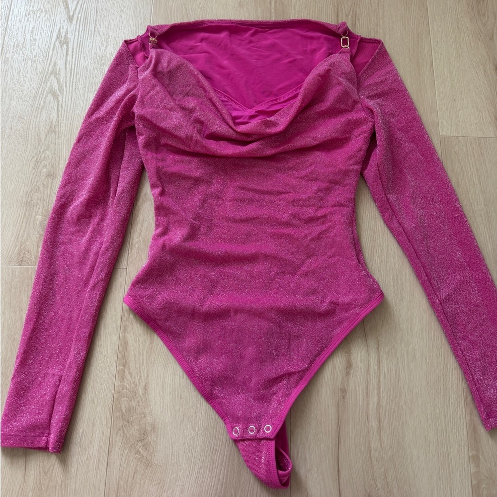 Pink Glitter Long Sleeve Bodysuit